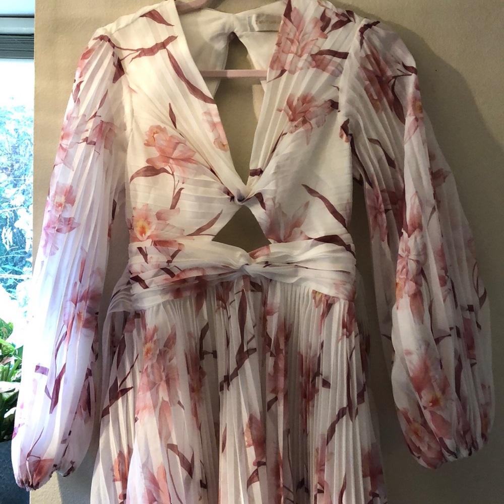 Zimmermann Pink Floral Midi Dress - Picture 2 of 10
